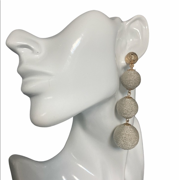 Design Lab Silver Balls drop earring🧩 - Picture 5 of 7